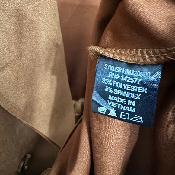 66. Haute Monde Brown Trench-Style Coat Medium - Picture 5 of 8